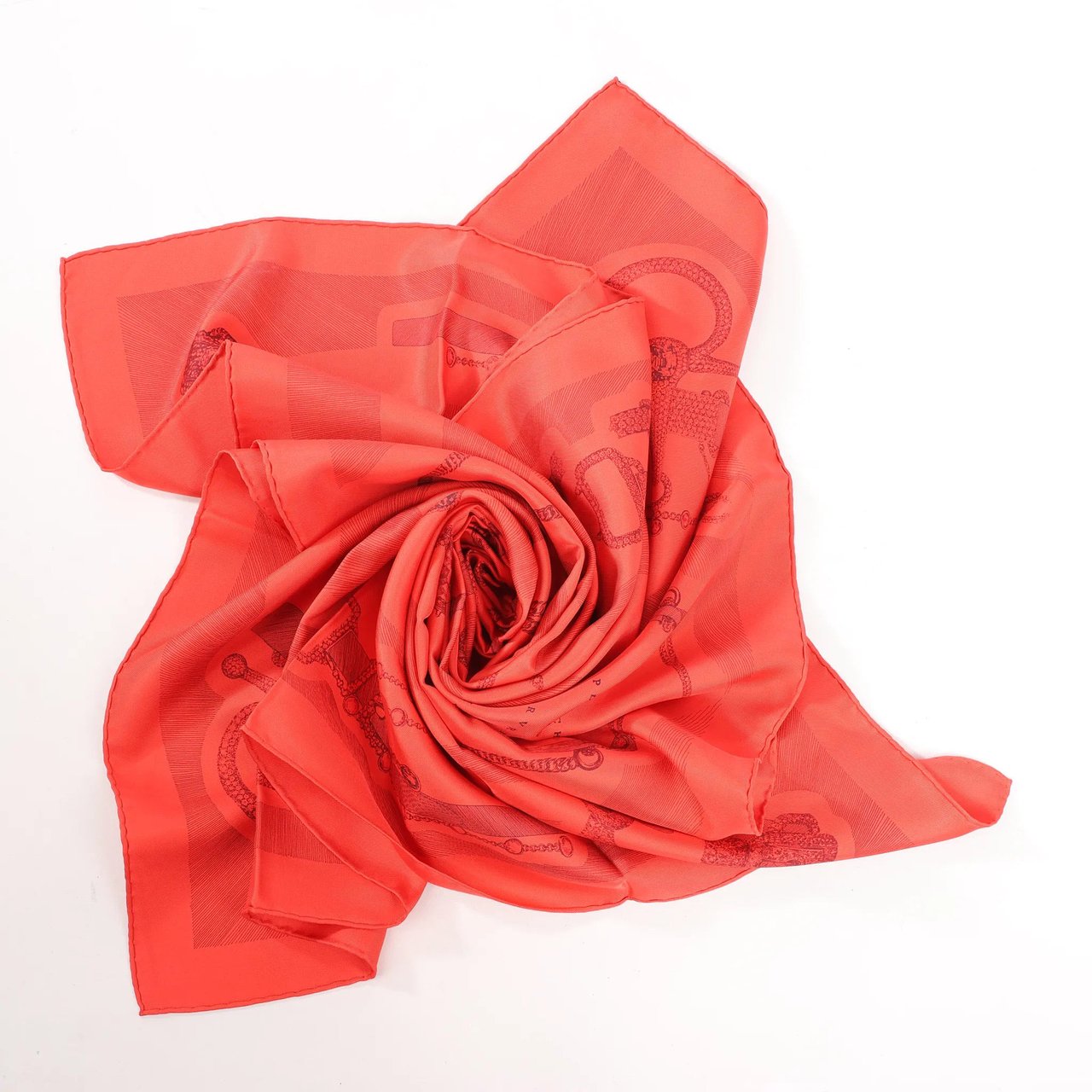 Hermès Hermès Carré 90 "ETVDE POVR VNE PARVRE DE GALA" Silk handkerchief in Red Rood