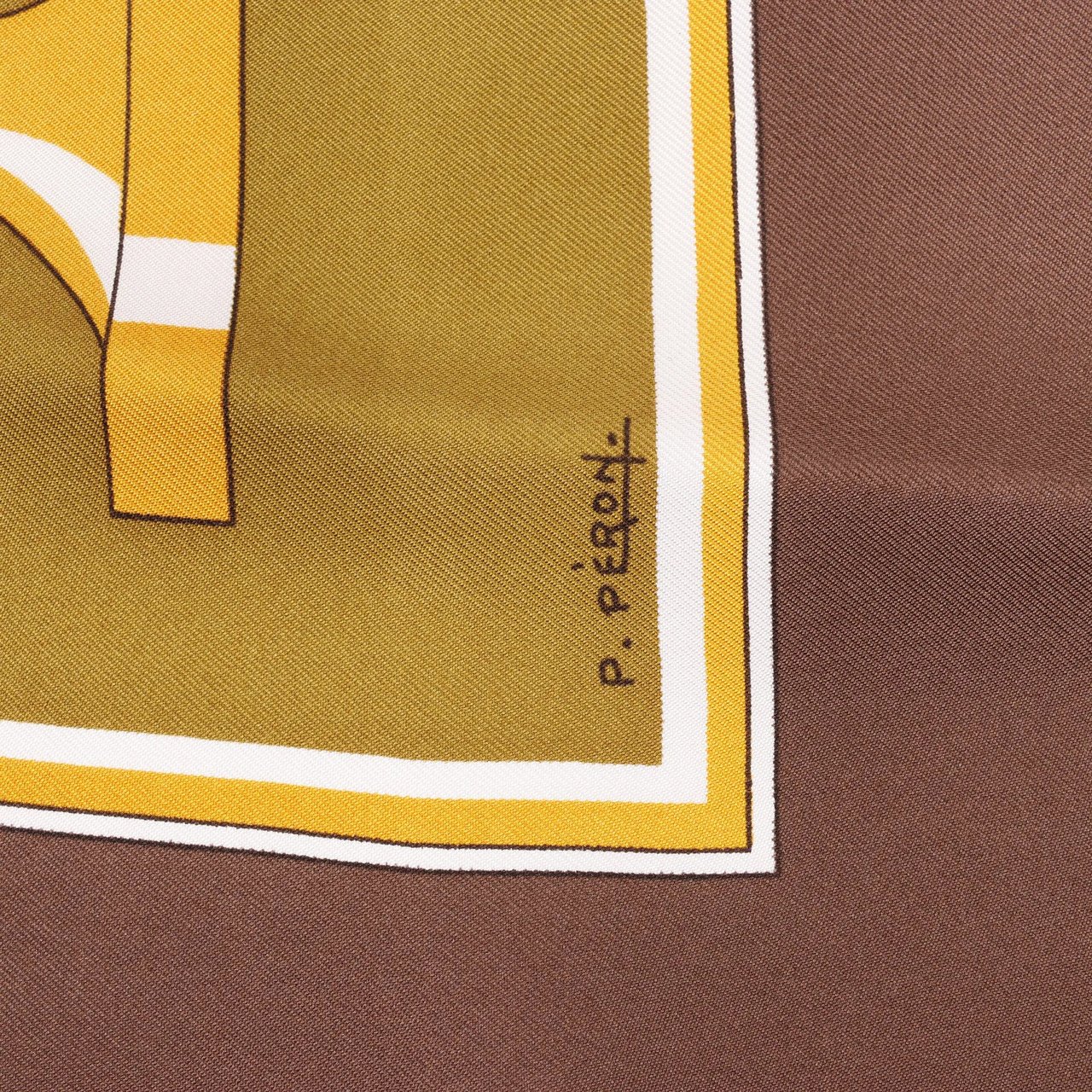 Hermès Hermès Carré 90 "ÉCHIQUIER" Silk handkerchief in Brown Bruin