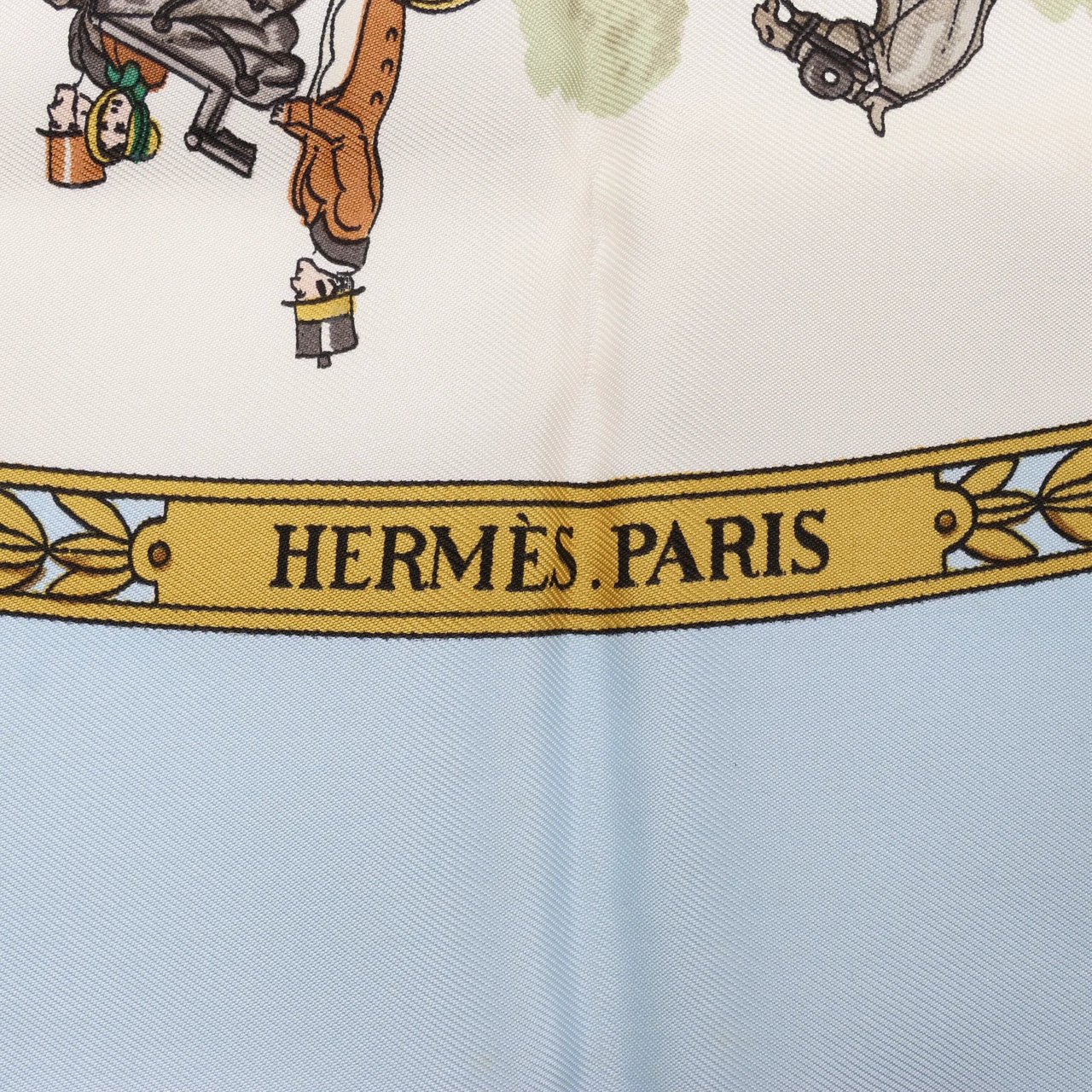 Hermès Hermès Carré 90 "LA PROMENADE DE LONGCHAMPS" Silk handkerchief in Blue Blauw