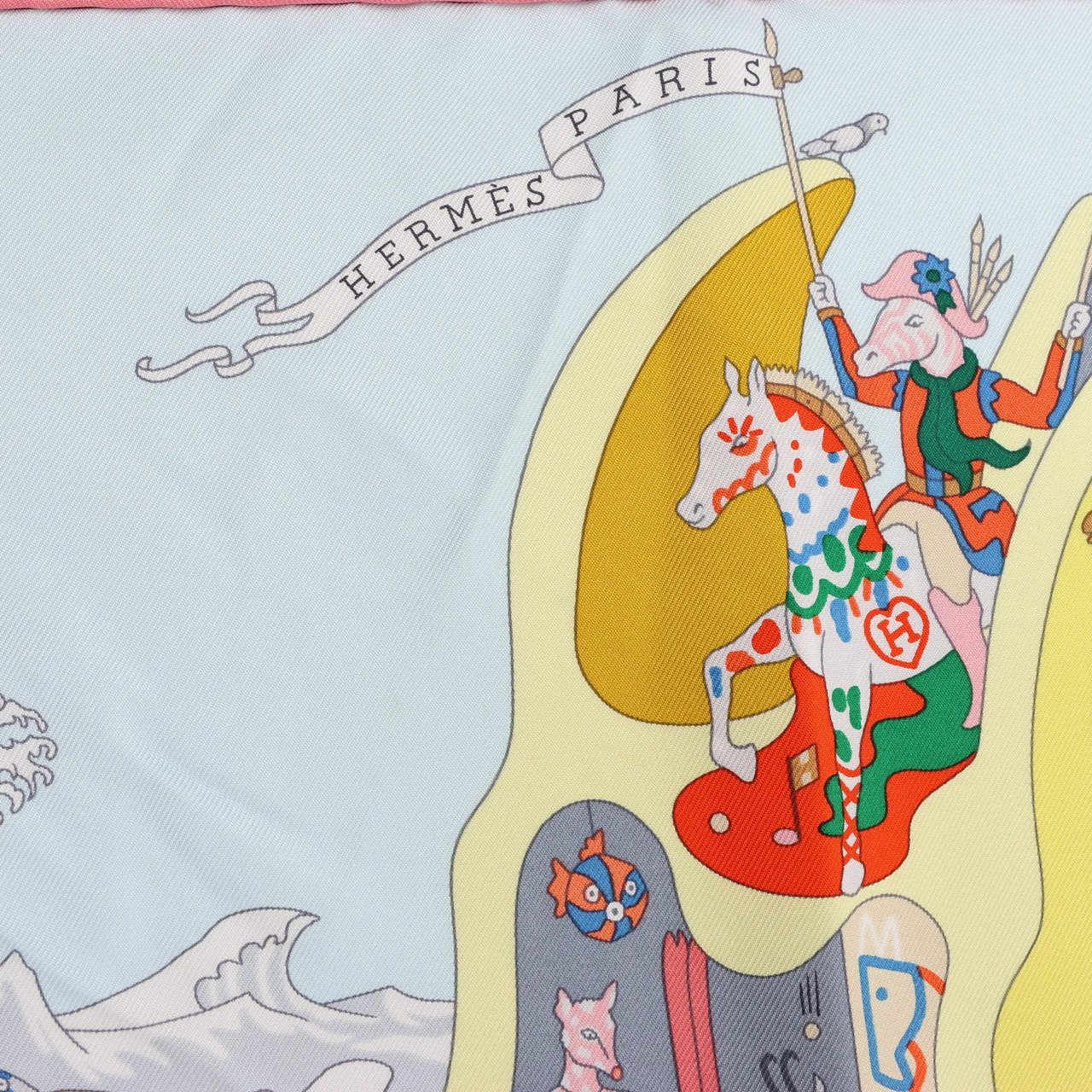 Hermès Hermès Carré 90 "Academia Ipica" Silk handkerchief in Orange Oranje