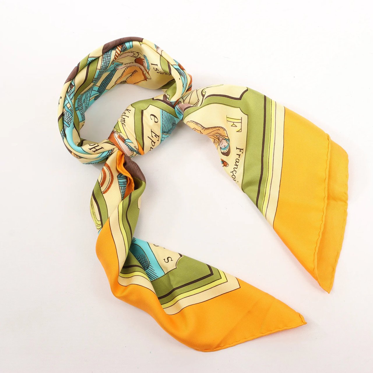 Hermès Hermès Carré 90 "L'ALPHABET DES METIERS" Silk handkerchief in Orange Oranje