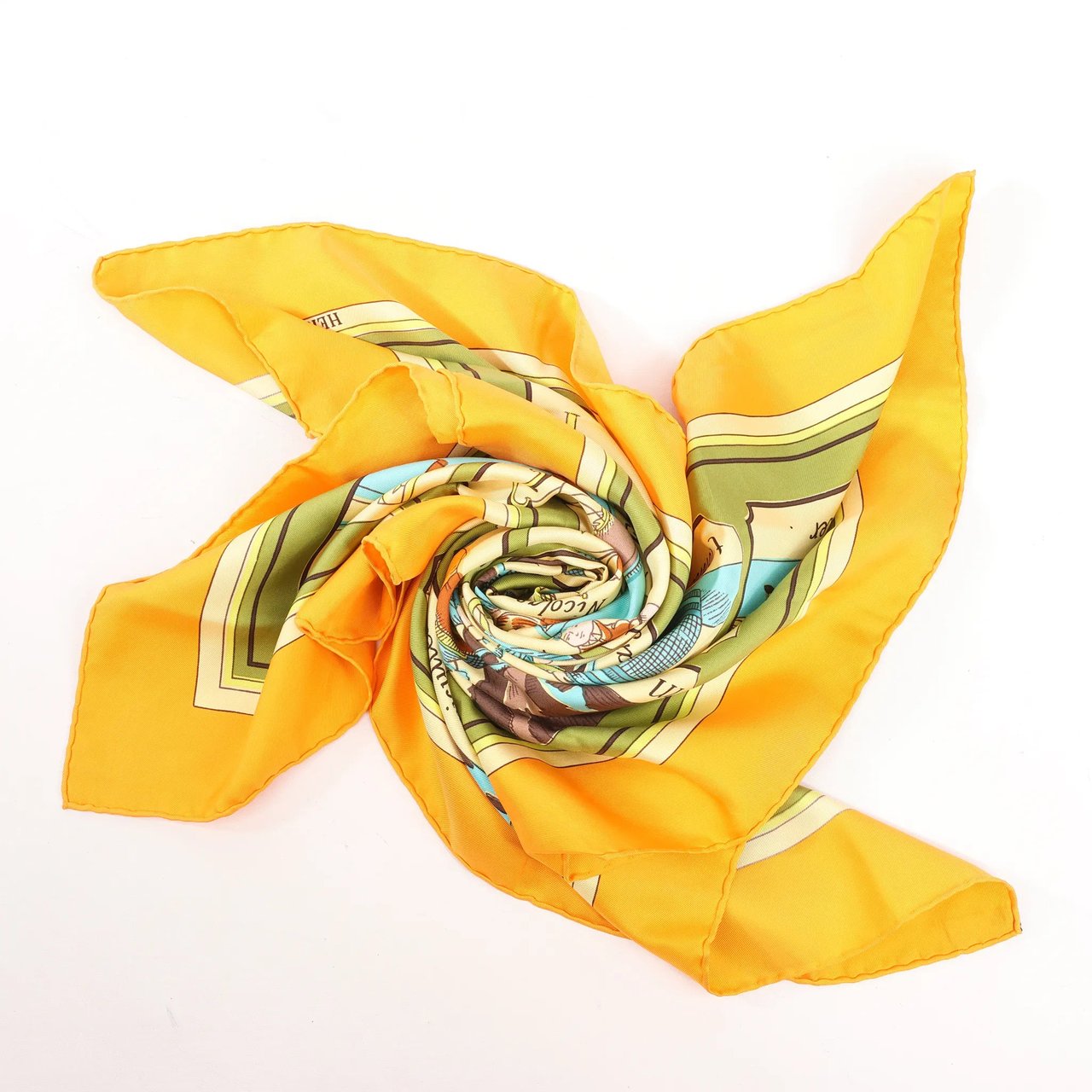 Hermès Hermès Carré 90 "L'ALPHABET DES METIERS" Silk handkerchief in Orange Oranje