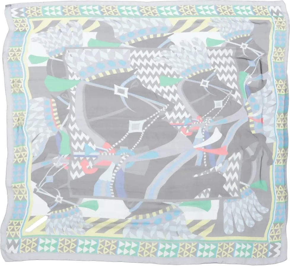 Hermès Hermès Carré 140 "CHEVAUX DE KARNAK" Silk handkerchief in Gray Grijs