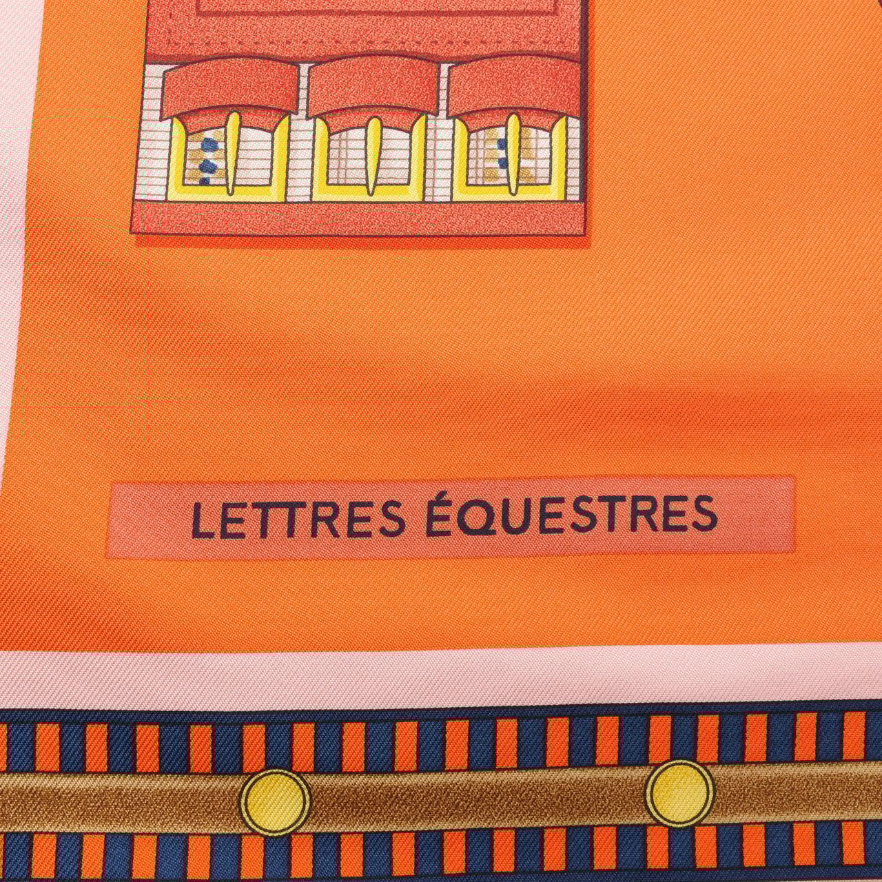 Hermès Hermès Carré 90 "LETTRES EQUESTRES" 100% Silk Scarf in Orange Oranje