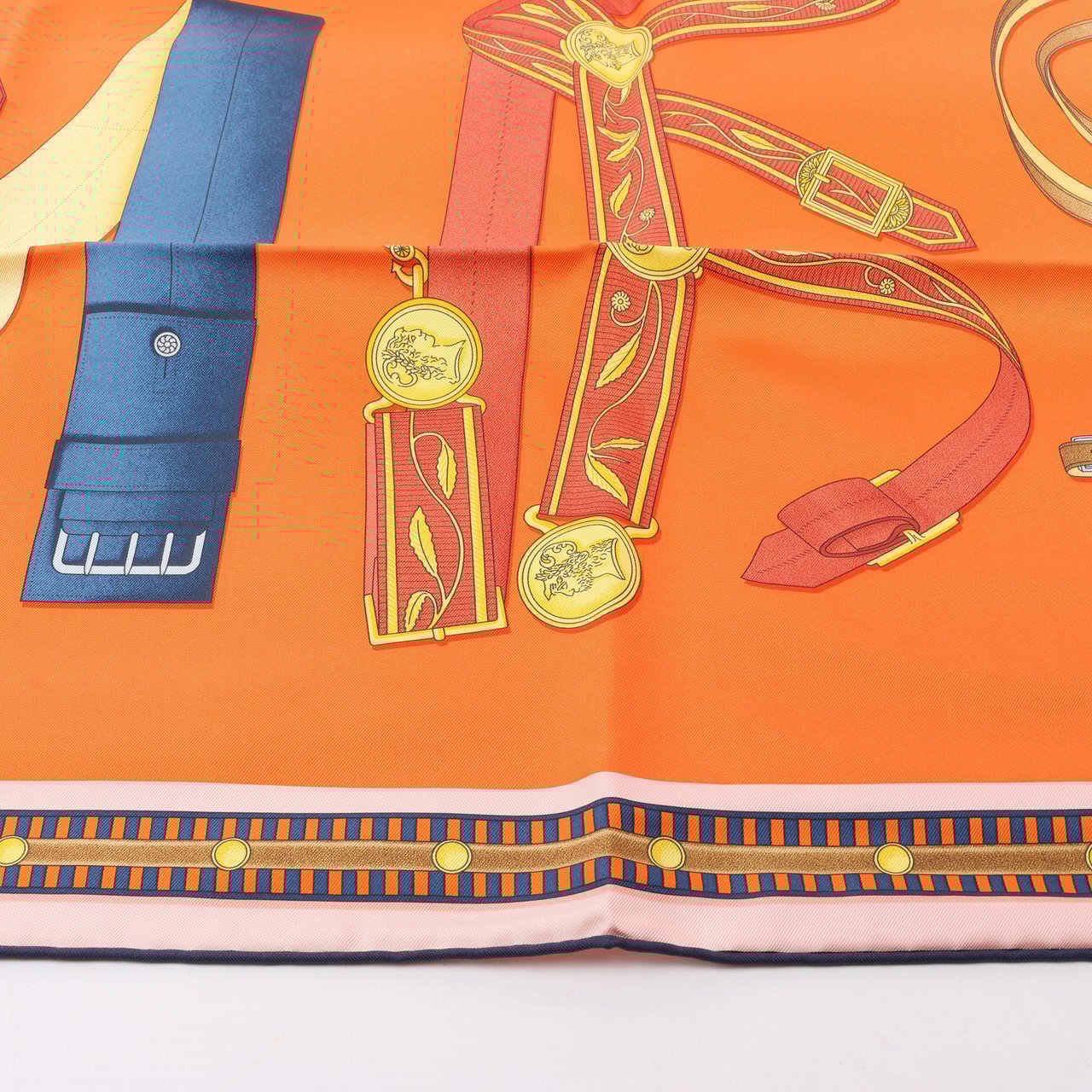 Hermès Hermès Carré 90 "LETTRES EQUESTRES" 100% Silk Scarf in Orange Oranje