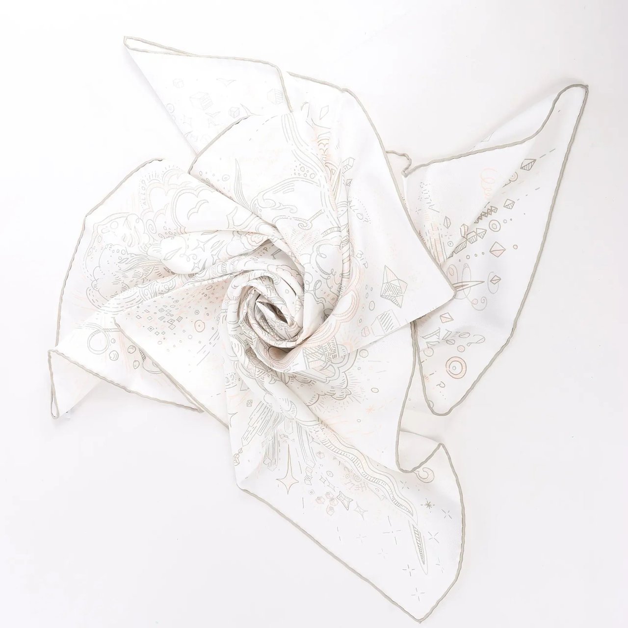 Hermès Hermès Carré 90 "PLEASE HOLD THE LINE" Silk handkerchief in White Wit