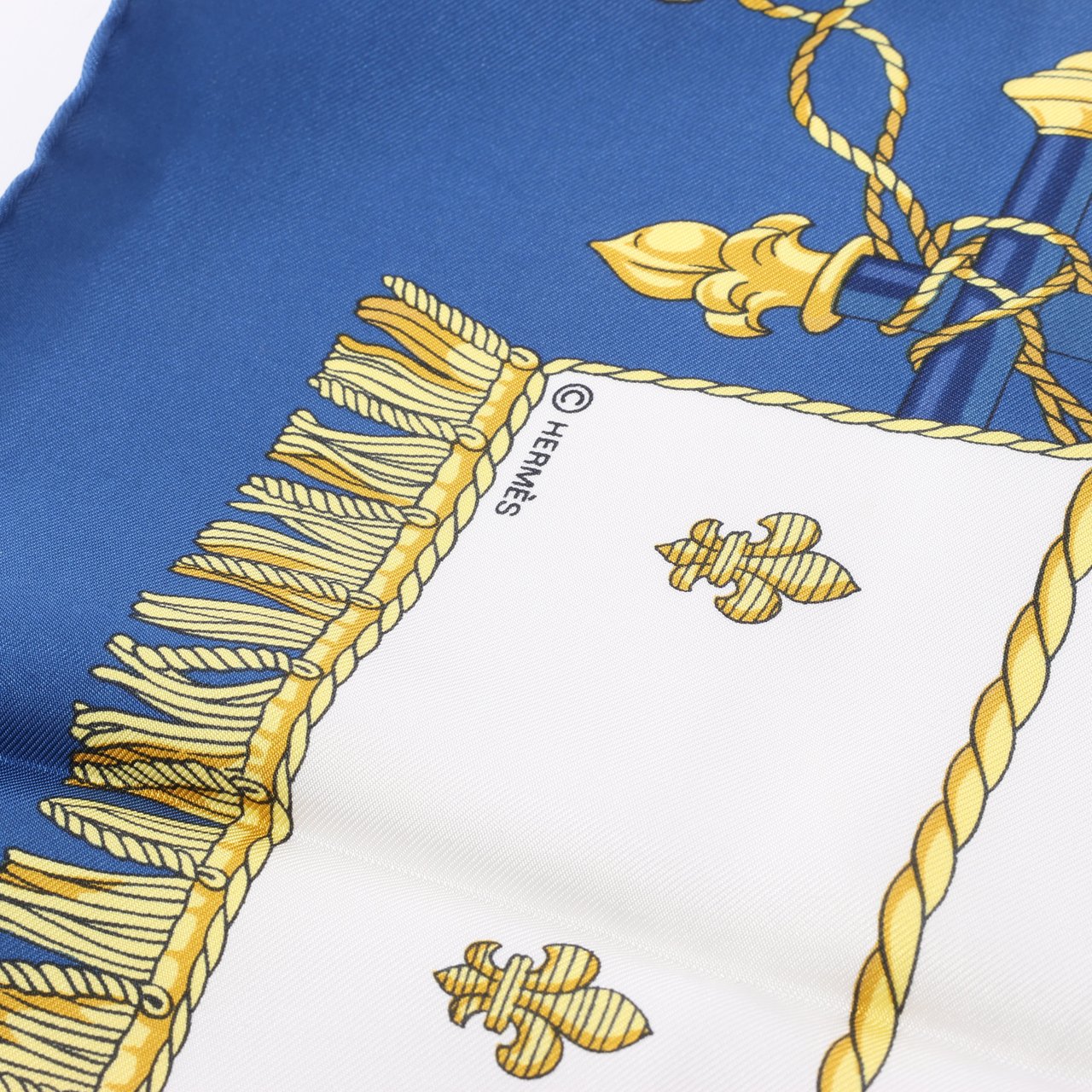 Hermès Hermès Carré 90 "Vue du Carrosse de la Galère La Réale" Silk handkerchief in Navy Blue Navy