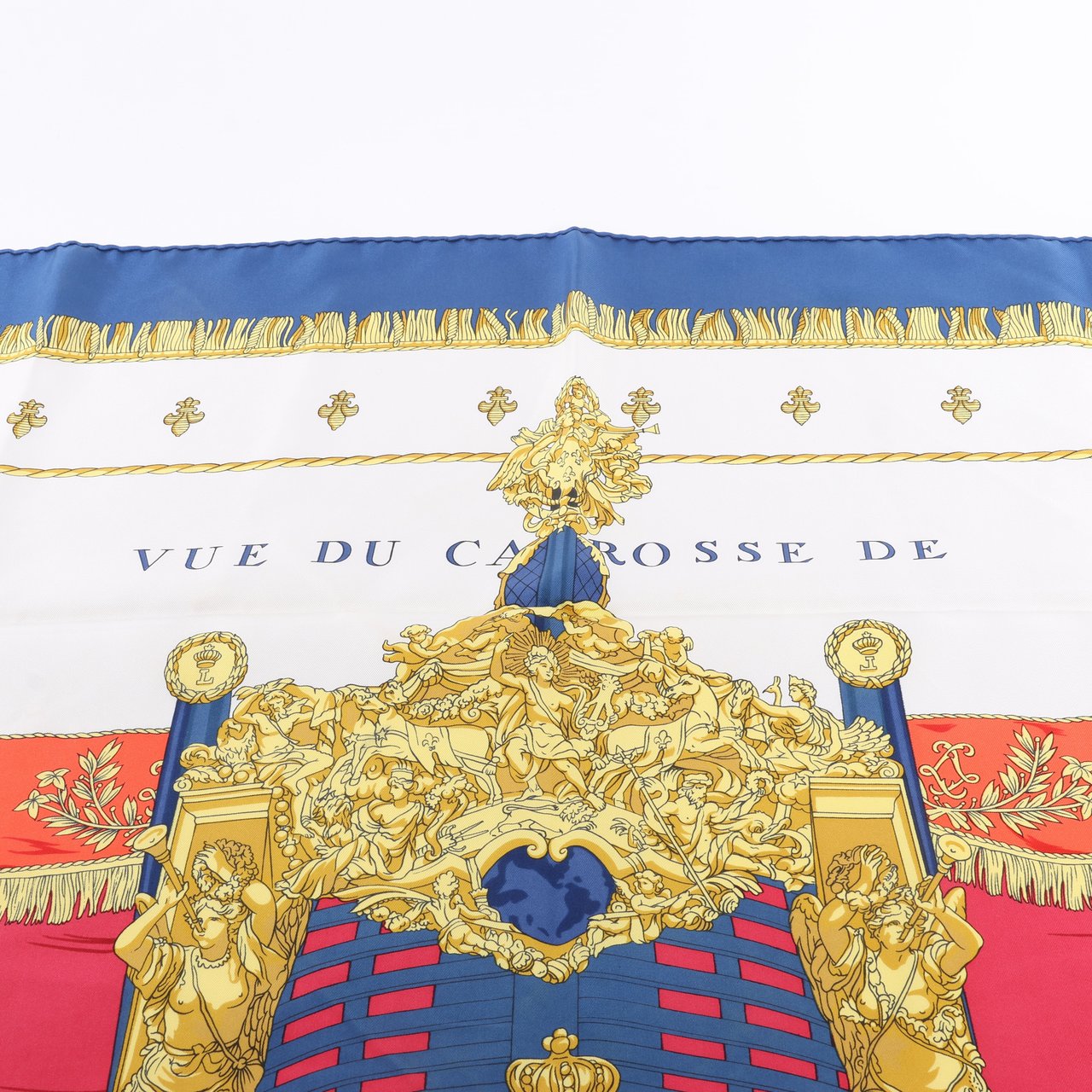 Hermès Hermès Carré 90 "Vue du Carrosse de la Galère La Réale" Silk handkerchief in Navy Blue Navy