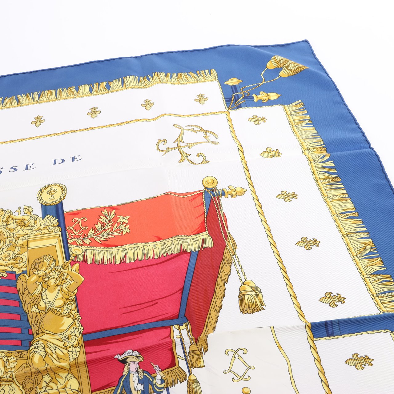 Hermès Hermès Carré 90 "Vue du Carrosse de la Galère La Réale" Silk handkerchief in Navy Blue Navy