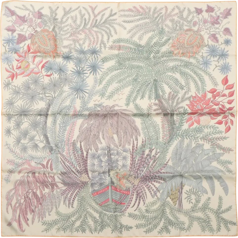Hermès Hermès Carré Double face 90 "LES JARDIN DES PEINTRES" Silk handkerchief in Multicolor Divers