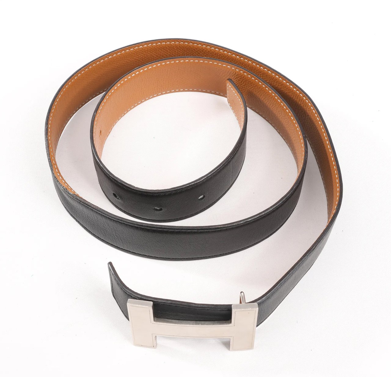 Hermès Hermès H Belt T:2015 Belt 90 Leather in Black Zwart