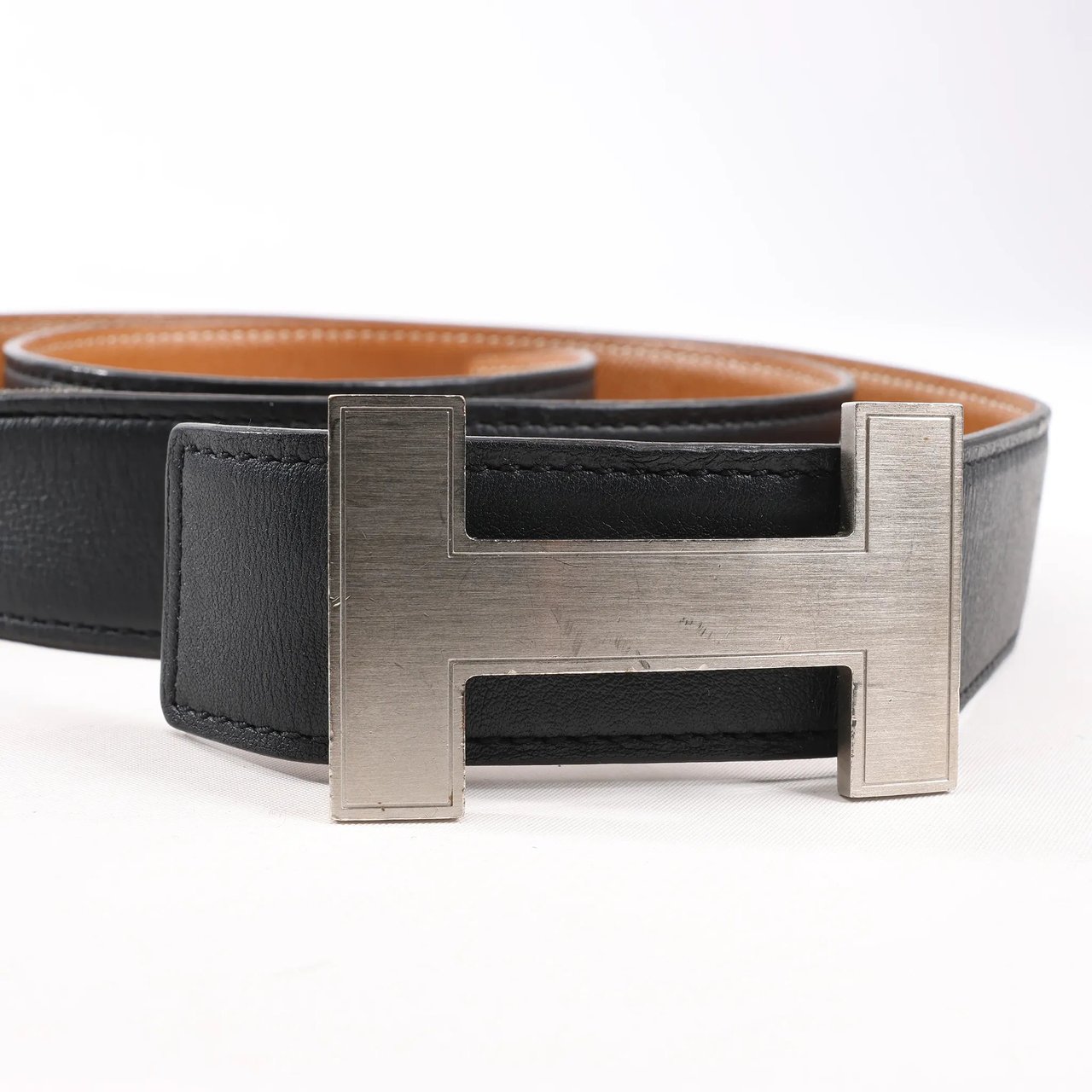 Hermès Hermès H Belt T:2015 Belt 90 Leather in Black Zwart
