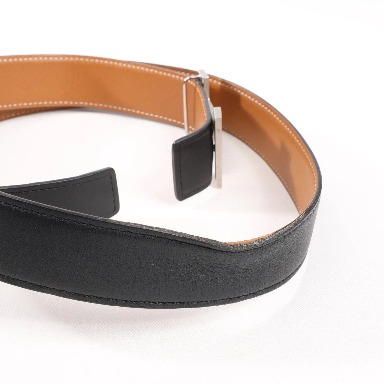 Hermès Hermès H Belt T:2015 Belt 90 Leather in Black Zwart