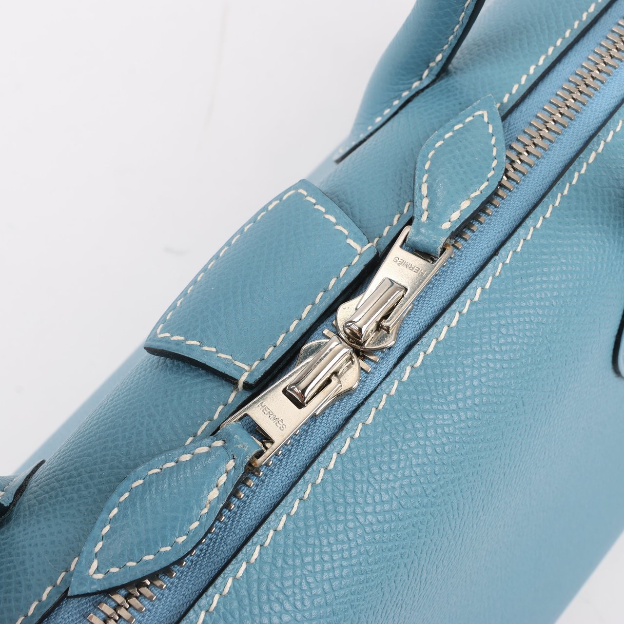 Hermès HERMES Paris Bombay 35 Veau Epsom Blue Jean Silver Metal Fittings Handbag □K: 2007 Blauw