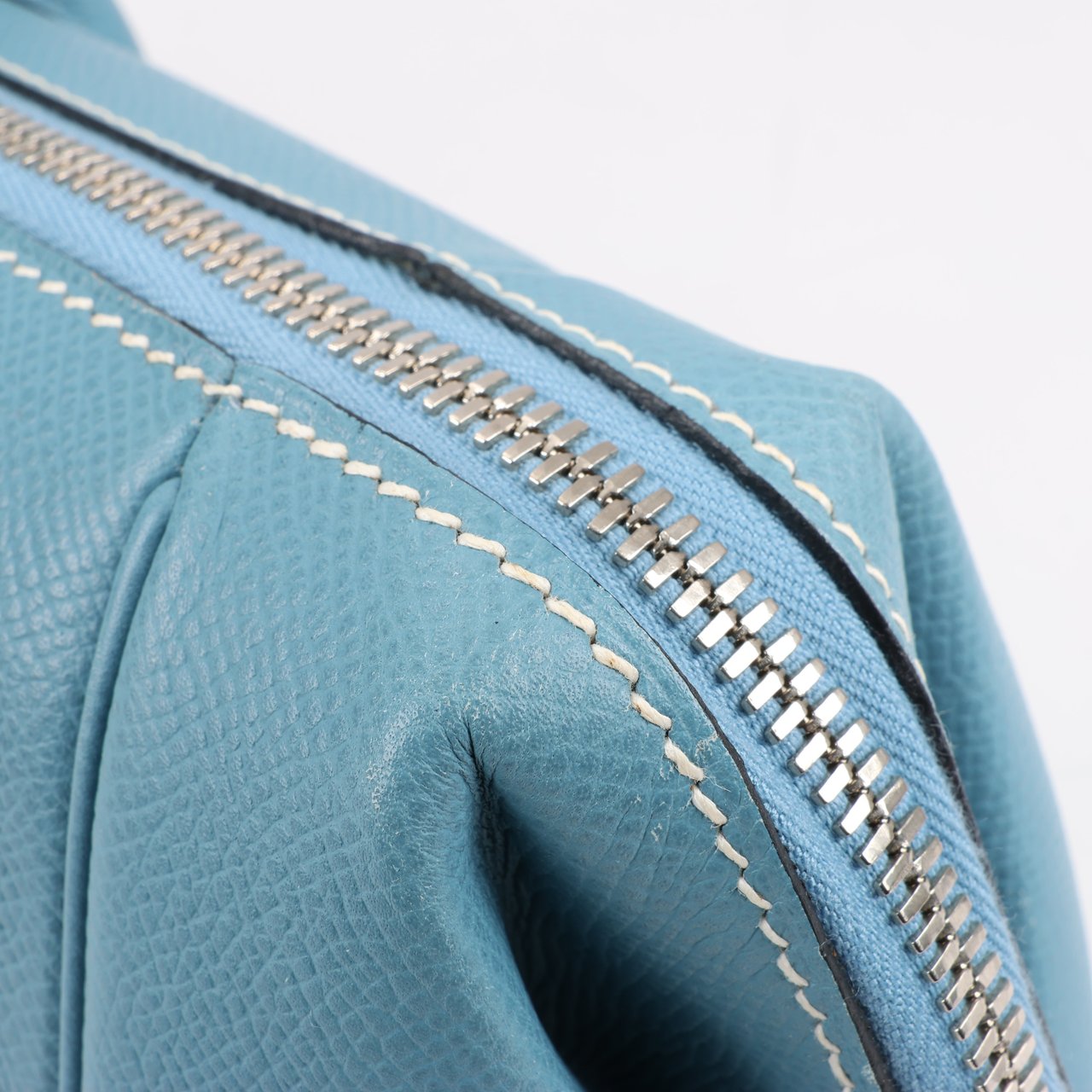 Hermès HERMES Paris Bombay 35 Veau Epsom Blue Jean Silver Metal Fittings Handbag □K: 2007 Blauw