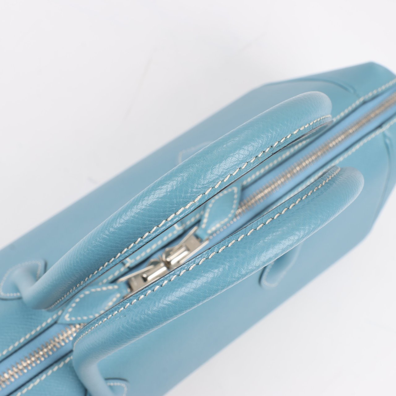 Hermès HERMES Paris Bombay 35 Veau Epsom Blue Jean Silver Metal Fittings Handbag □K: 2007 Blauw