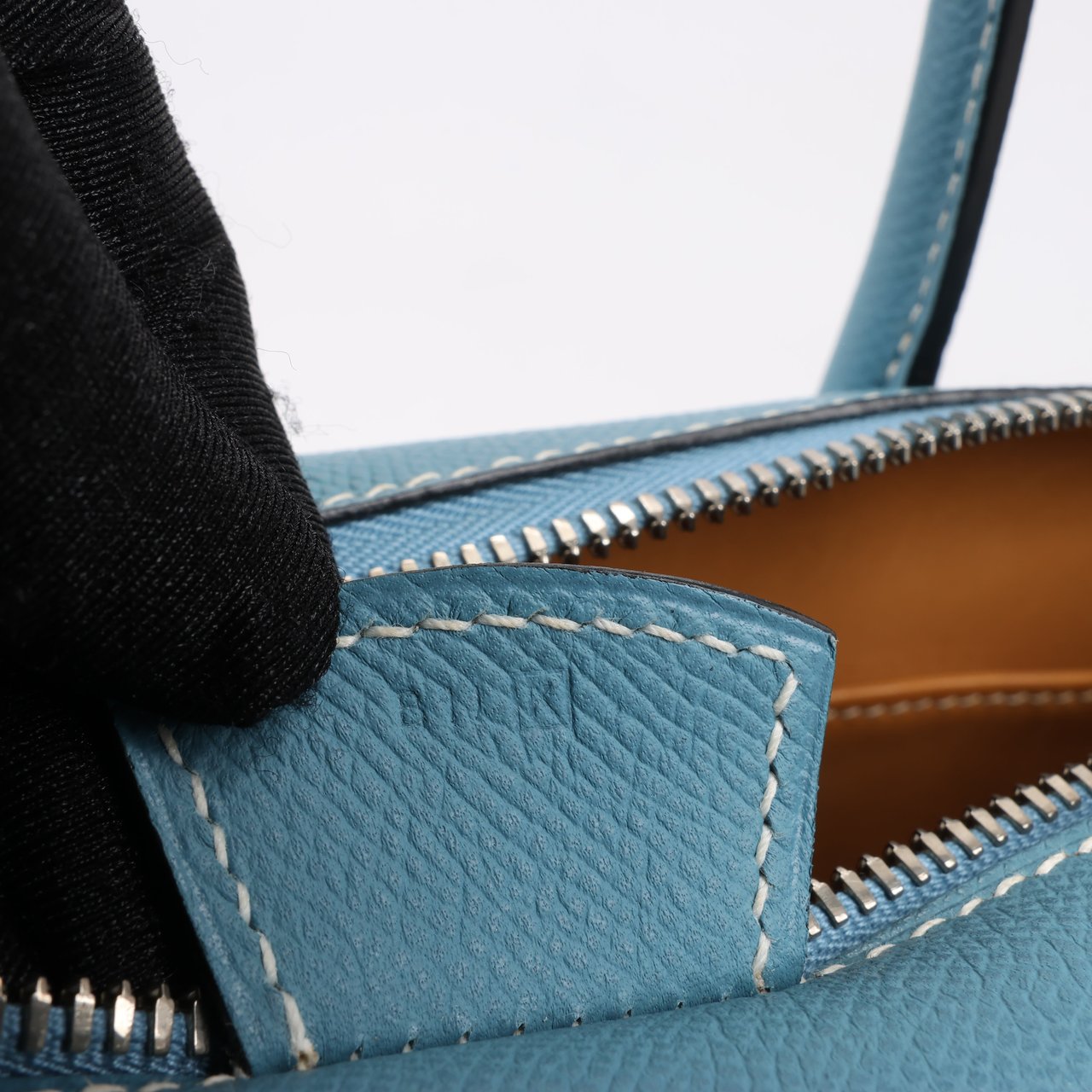 Hermès HERMES Paris Bombay 35 Veau Epsom Blue Jean Silver Metal Fittings Handbag □K: 2007 Blauw