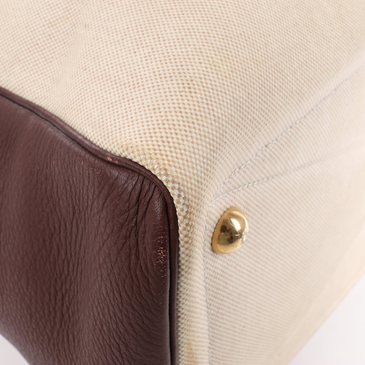 Hermès HERMES Victoria 43 Taurillon x Toile Travel Bag in Brown x Beige Divers