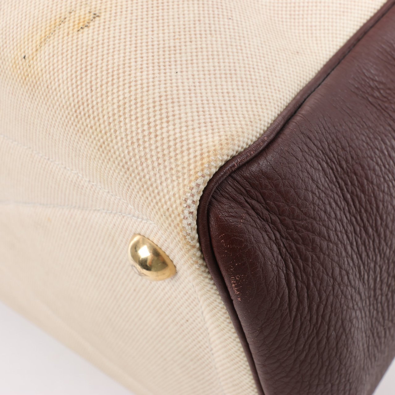 Hermès HERMES Victoria 43 Taurillon x Toile Travel Bag in Brown x Beige Divers