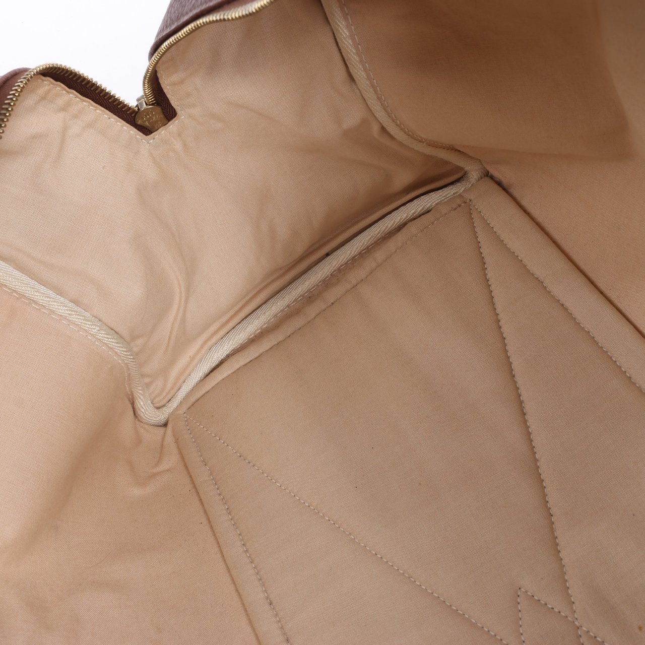 Hermès HERMES Victoria 43 Taurillon x Toile Travel Bag in Brown x Beige Divers