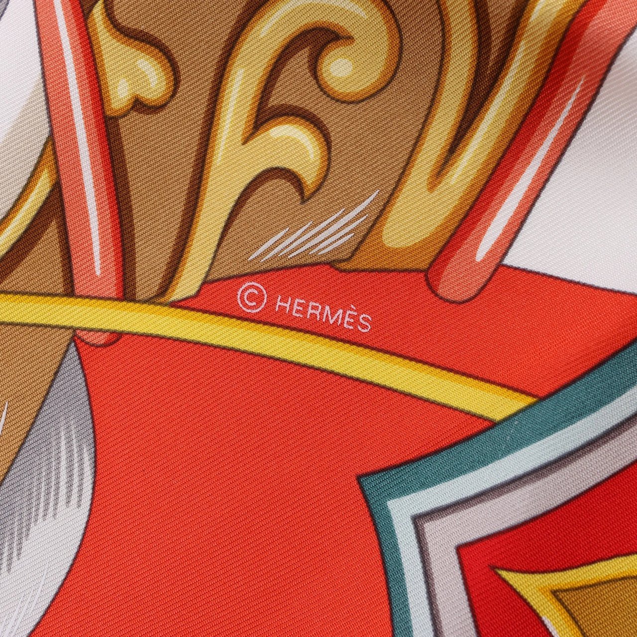 Hermès Hermès Carré 90 "HARNAIS DE COEUR" Silk handkerchief in Red Rood