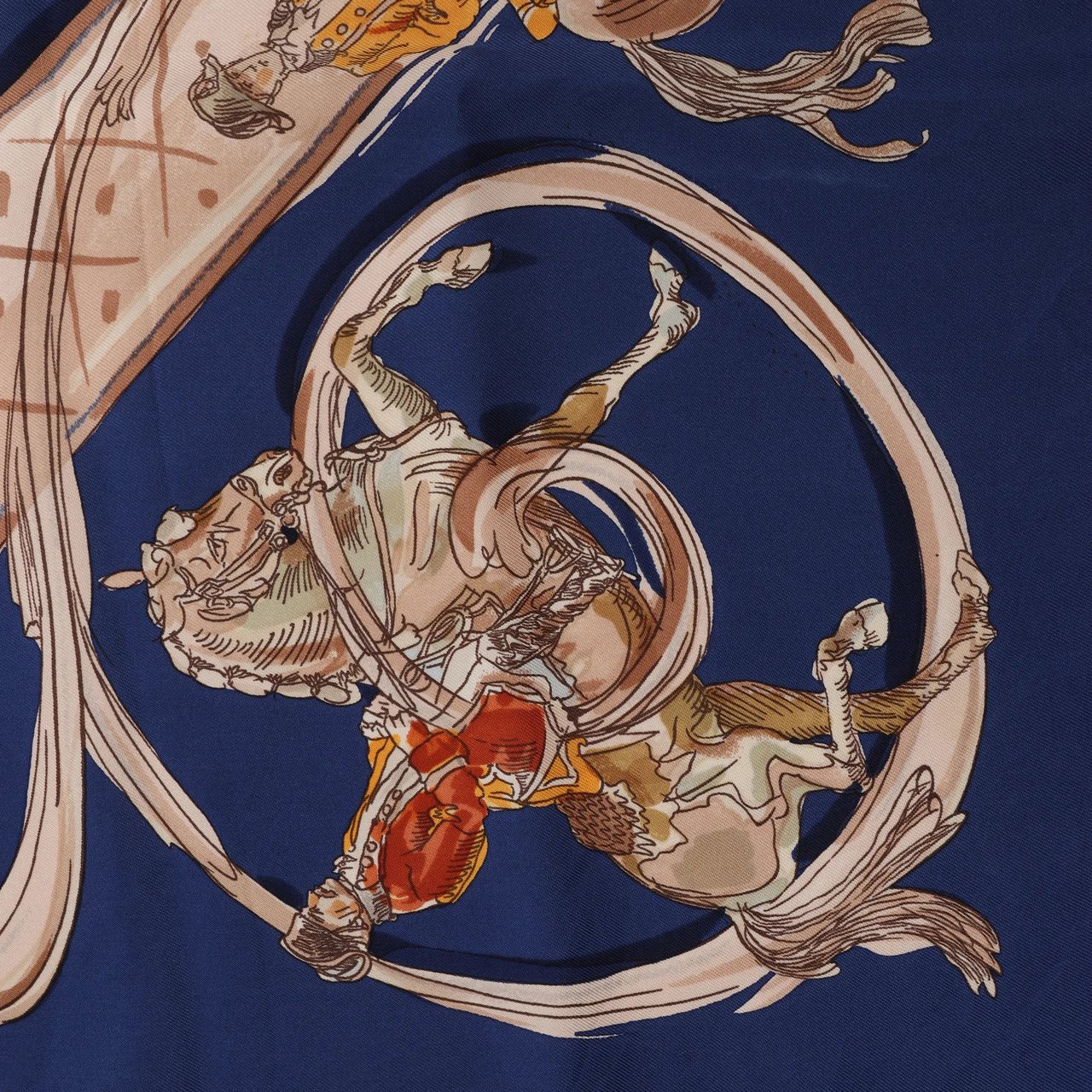 Hermès Hermès Carré 90 "ECOLE PORTUGAISE D'ART EQUESTRE" Silk handkerchief in Navy Blue Navy