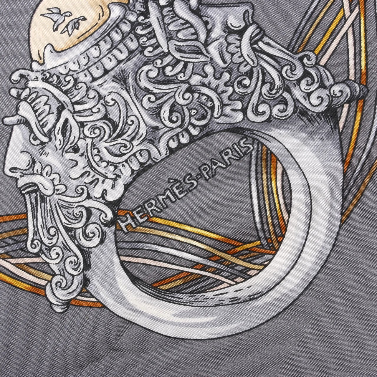 Hermès Hermès Carré 90 "ALLIANCES DU MONDE" Silk handkerchief in Gray Grijs