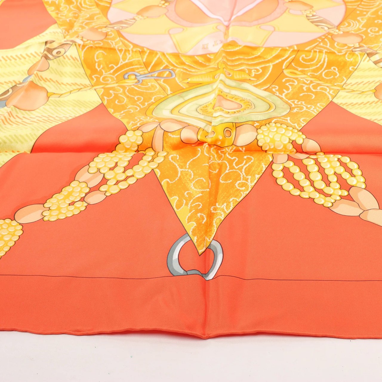 Hermès Hermès Carré 90 "TIBET" Silk handkerchief in Orange Oranje