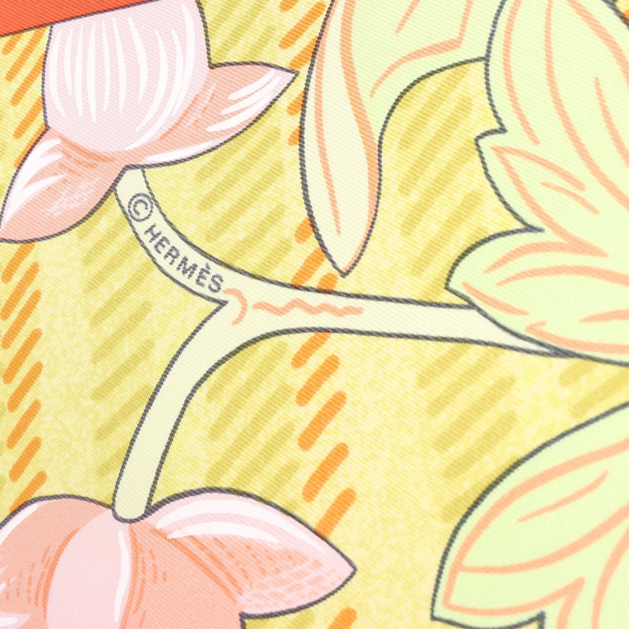 Hermès Hermès Carré 90 "TIBET" Silk handkerchief in Orange Oranje