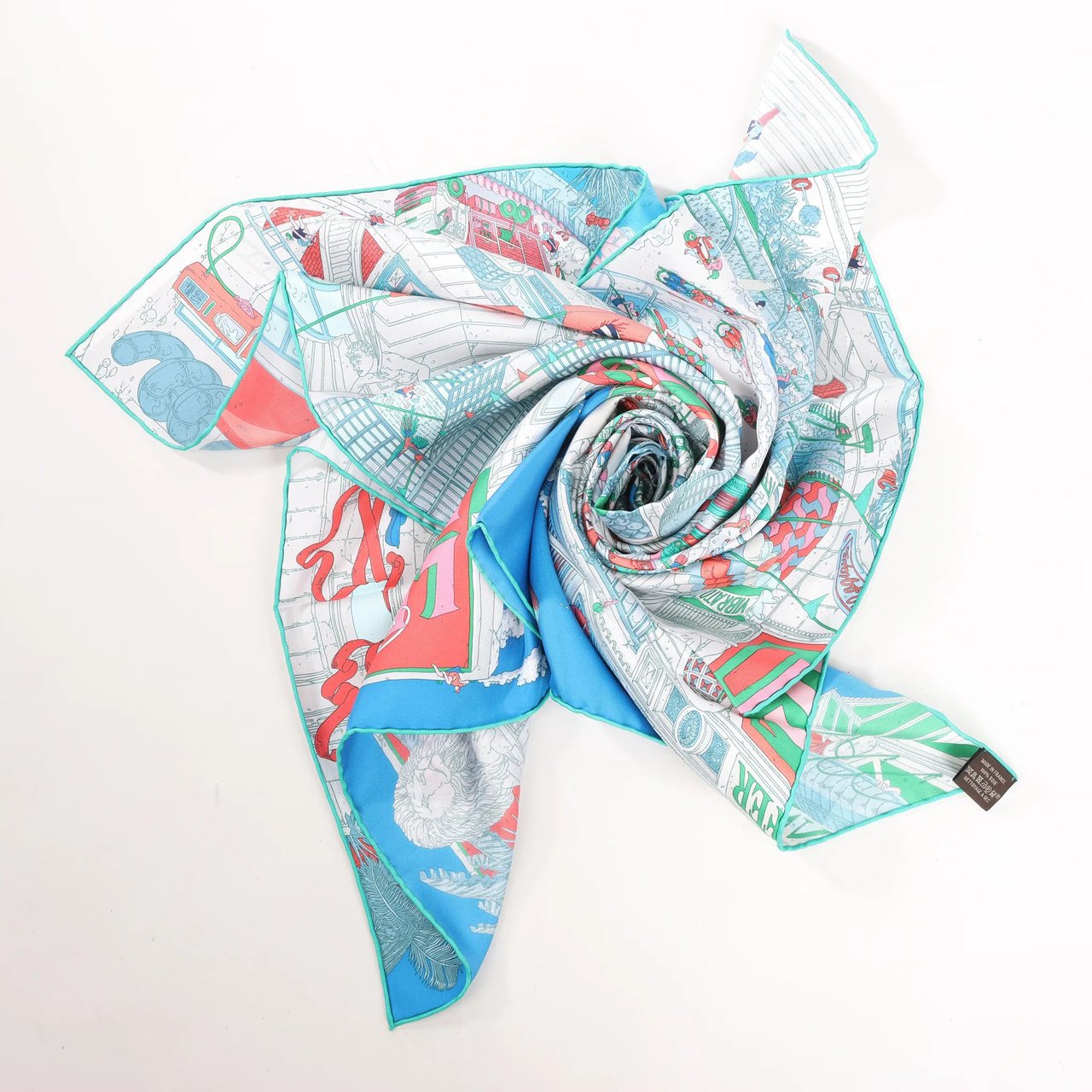 Hermès Hermès Carré 90 "Le Grand Prix du Faubourg" Silk handkerchief in Blue Blauw