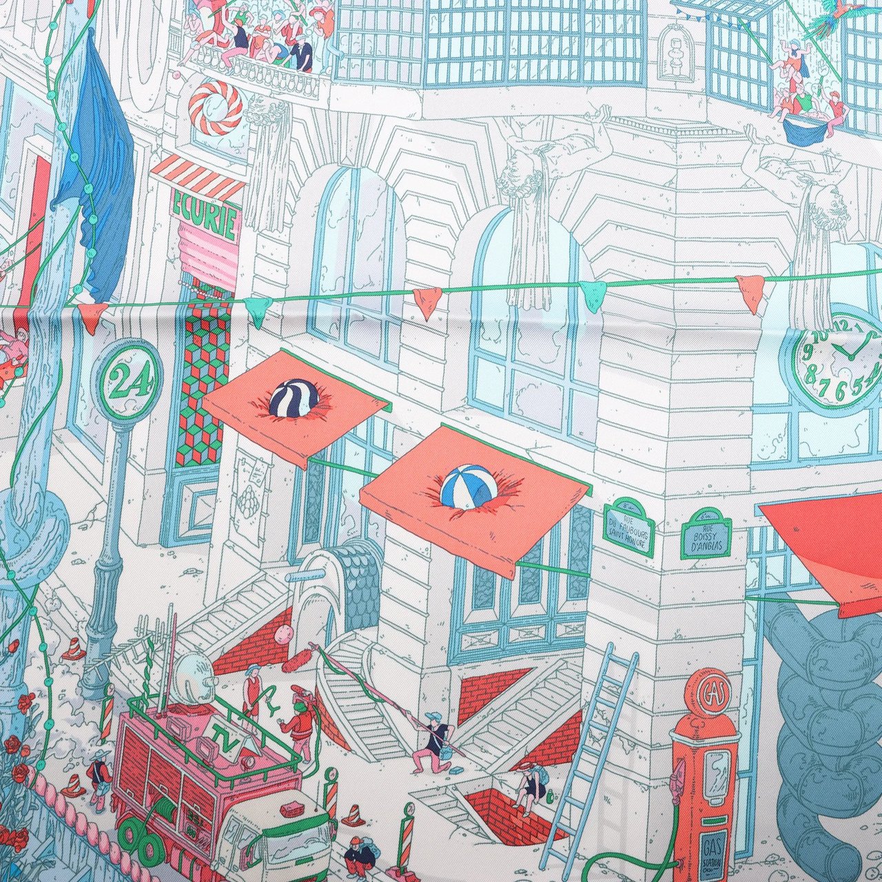 Hermès Hermès Carré 90 "Le Grand Prix du Faubourg" Silk handkerchief in Blue Blauw