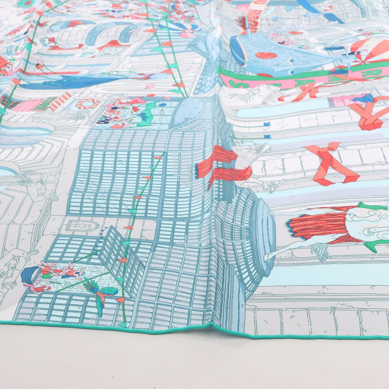 Hermès Hermès Carré 90 "Le Grand Prix du Faubourg" Silk handkerchief in Blue Blauw