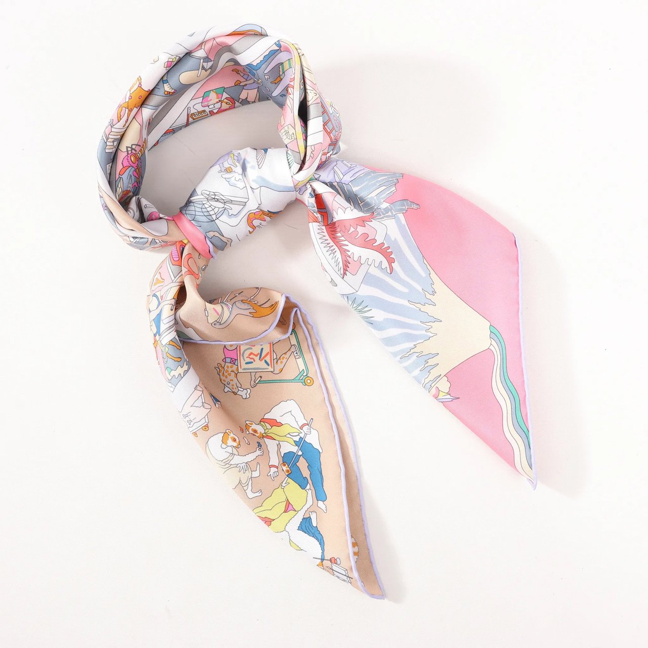 Hermès Hermès Carré 90 "Academia" Silk handkerchief in Pink Roze