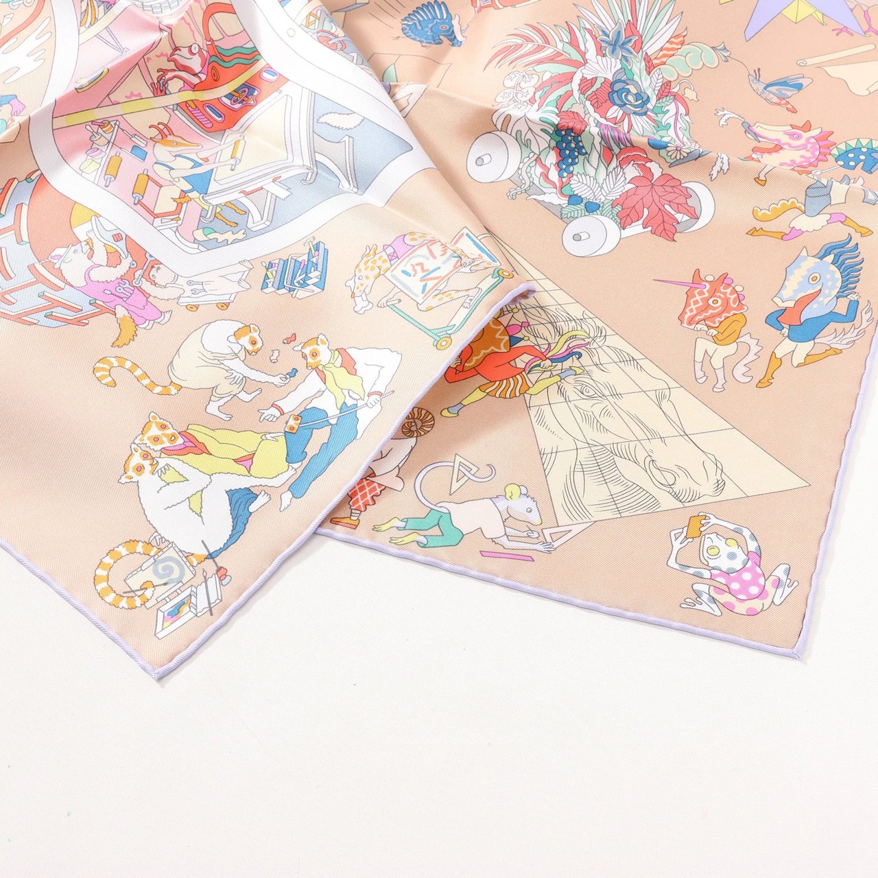 Hermès Hermès Carré 90 "Academia" Silk handkerchief in Pink Roze