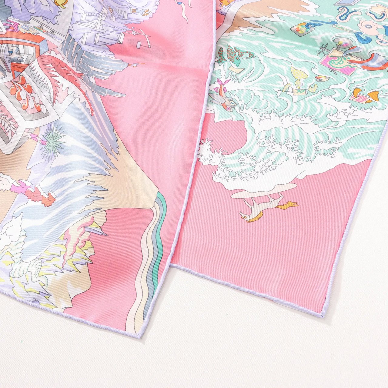 Hermès Hermès Carré 90 "Academia" Silk handkerchief in Pink Roze