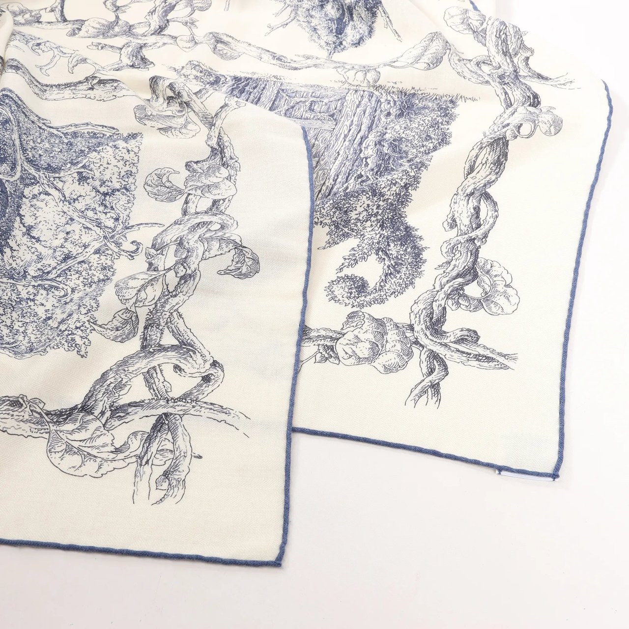 Hermès Hermès Carré Géant "LES CABANES" Cashmere & Silk Scarf in in Beige x Navy Beige