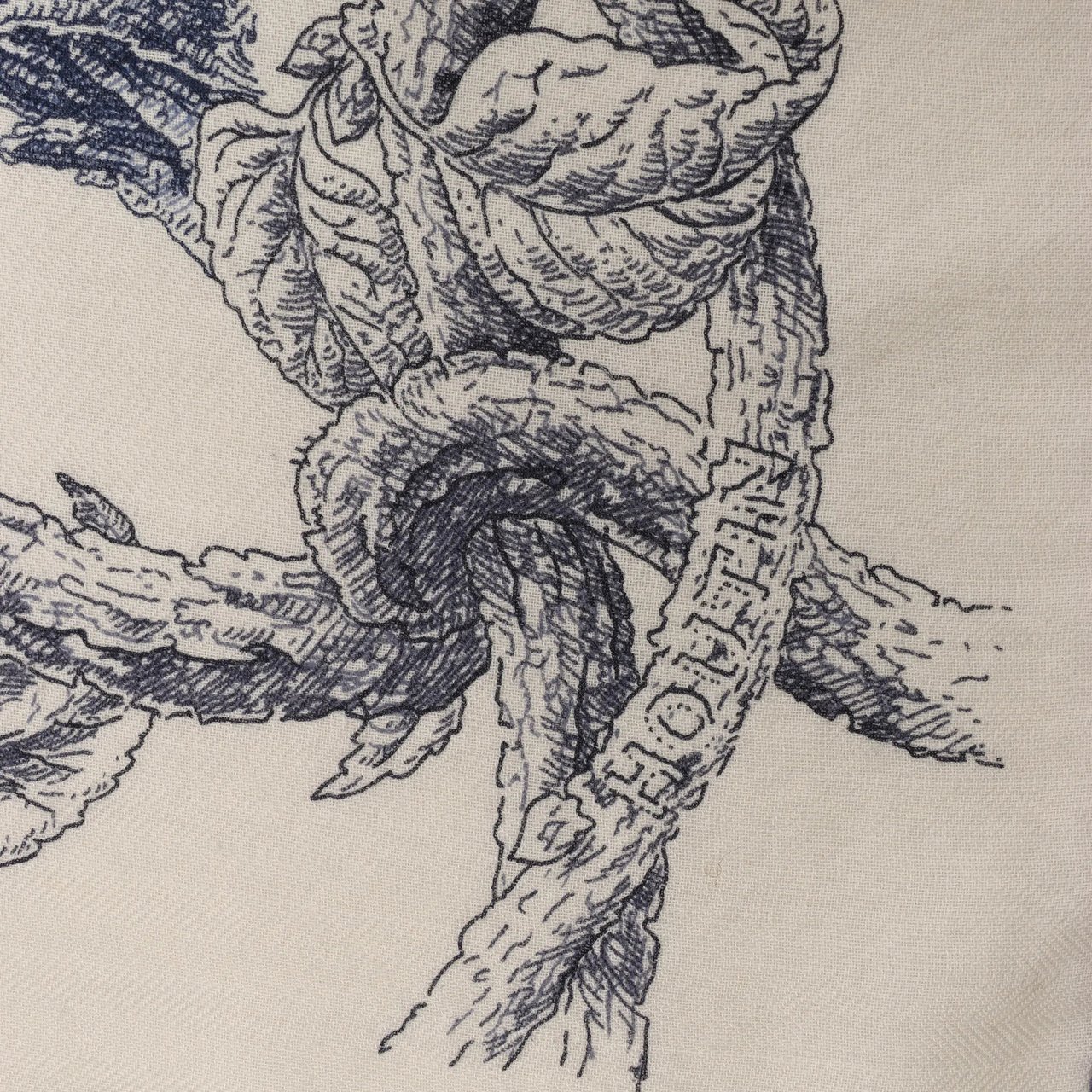 Hermès Hermès Carré Géant "LES CABANES" Cashmere & Silk Scarf in in Beige x Navy Beige