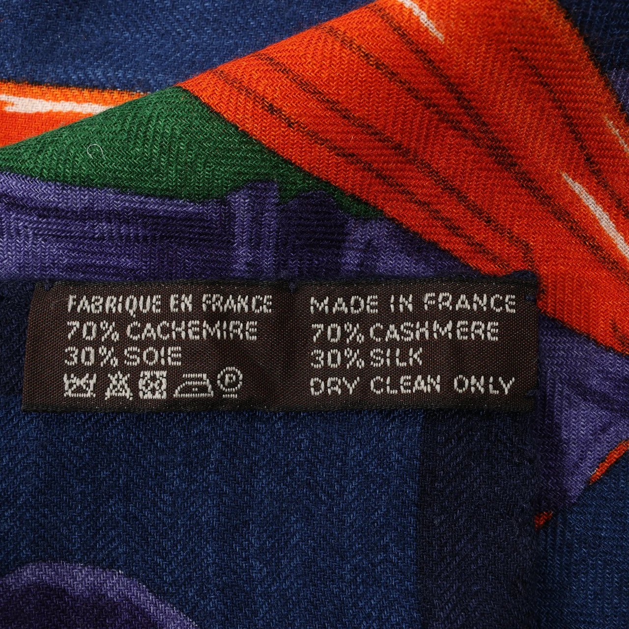 Hermès Hermès Carré Géant "ETRIERS" Cashmere & Silk Scarf in Navy Blue Blauw