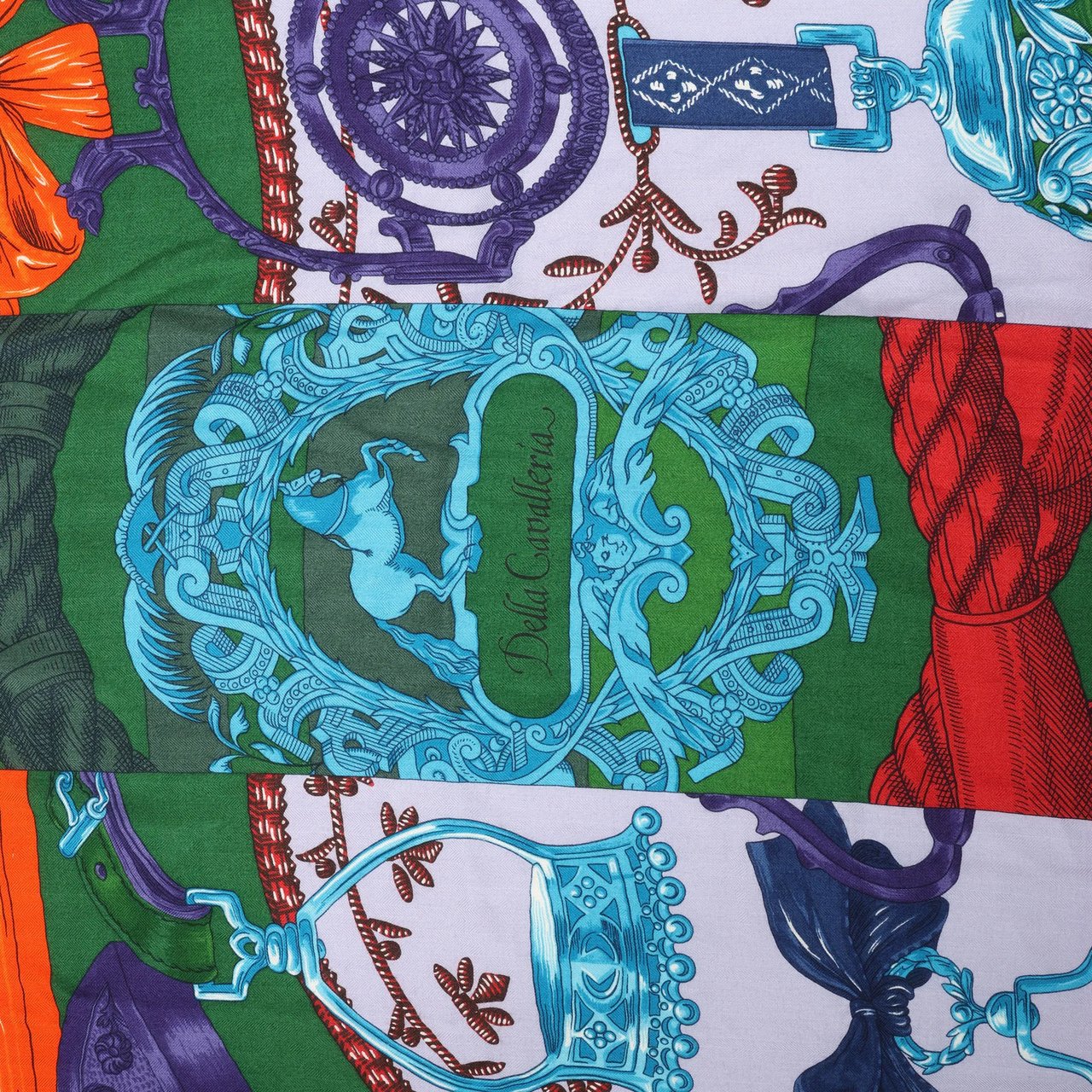 Hermès Hermès Carré Géant "ETRIERS" Cashmere & Silk Scarf in Navy Blue Blauw