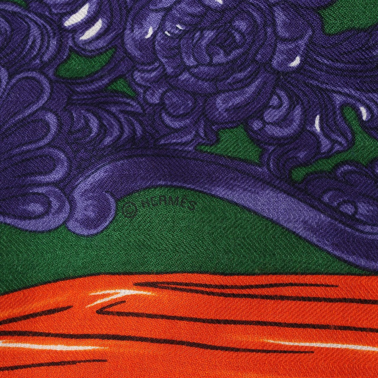 Hermès Hermès Carré Géant "ETRIERS" Cashmere & Silk Scarf in Navy Blue Blauw