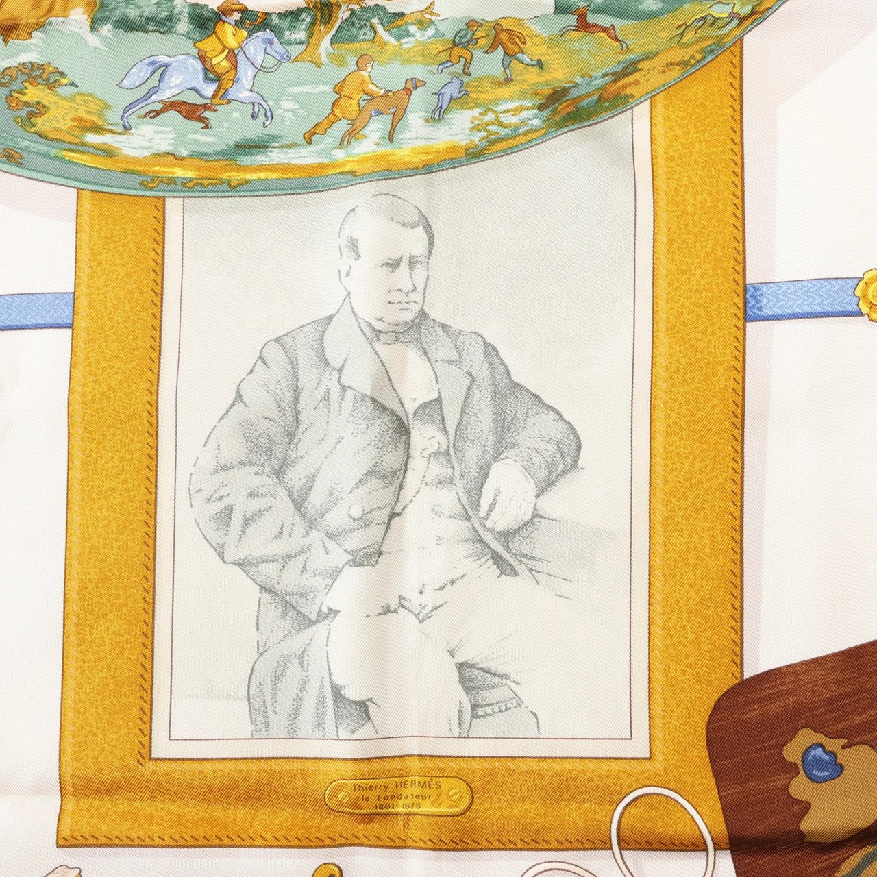 Hermès Hermès Carré 90 "Memoire d'Hermes" Silk handkerchief in Navy Blue Blauw