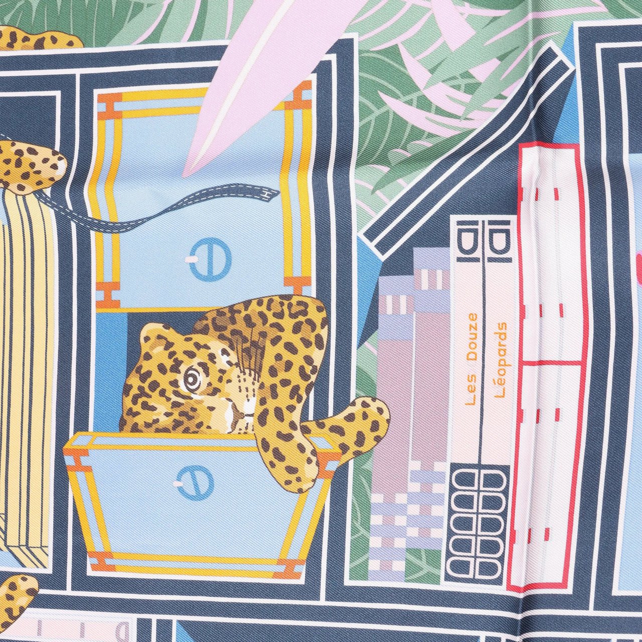 Hermès Hermès Carré 90 Double Face "Les Douze Leopards" Silk handkerchief in Multicolor Divers