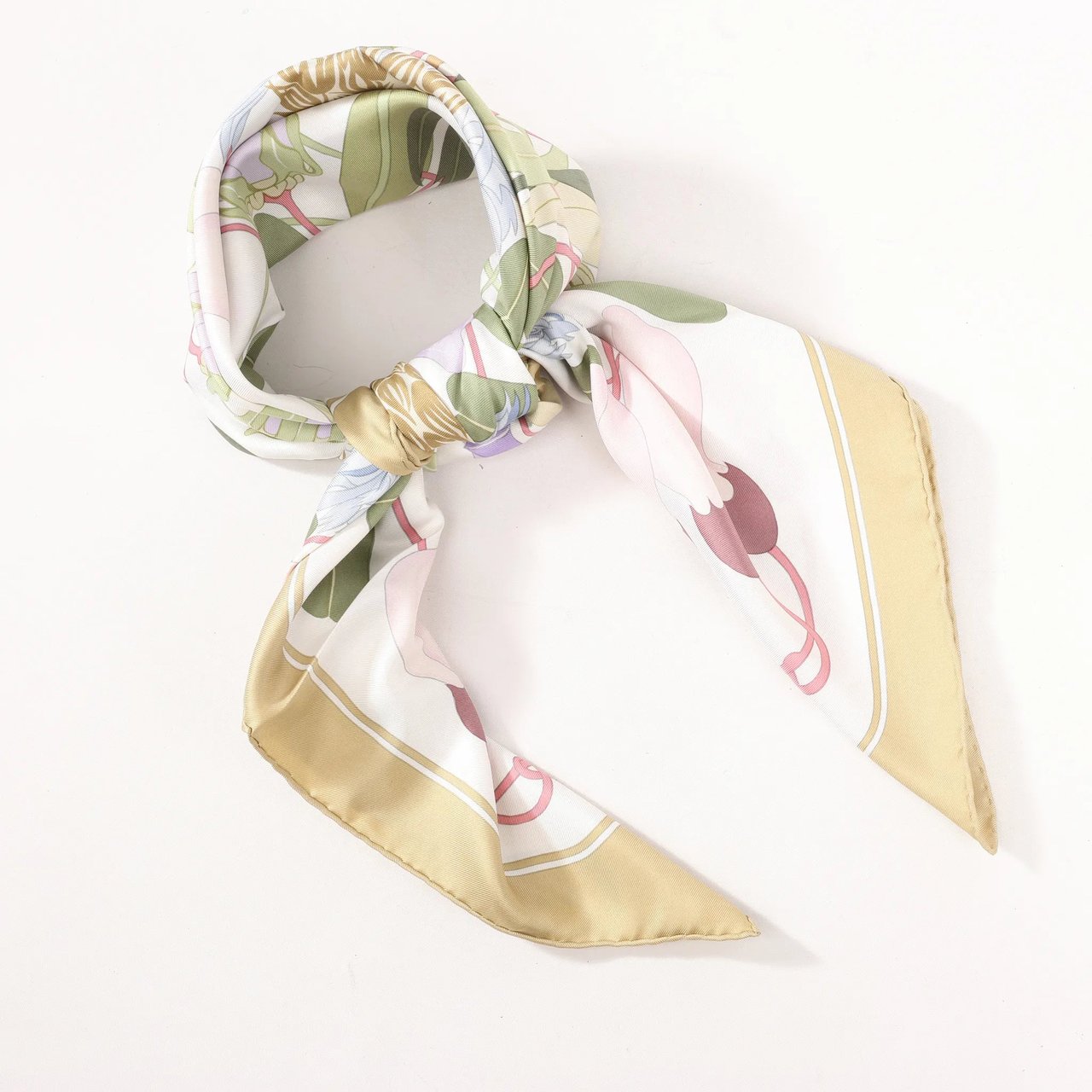 Hermès Hermès Carré 90 "Flora Graeca" Silk handkerchief in Beige Beige