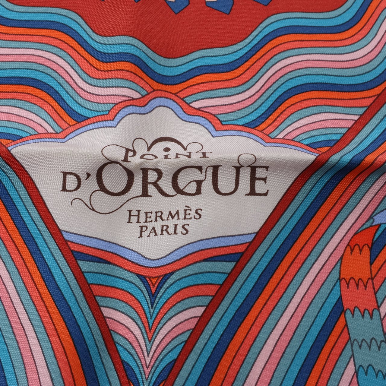 Hermès Hermès Carré 90 "D'ORGUE" Silk handkerchief in Navy Blue Blauw