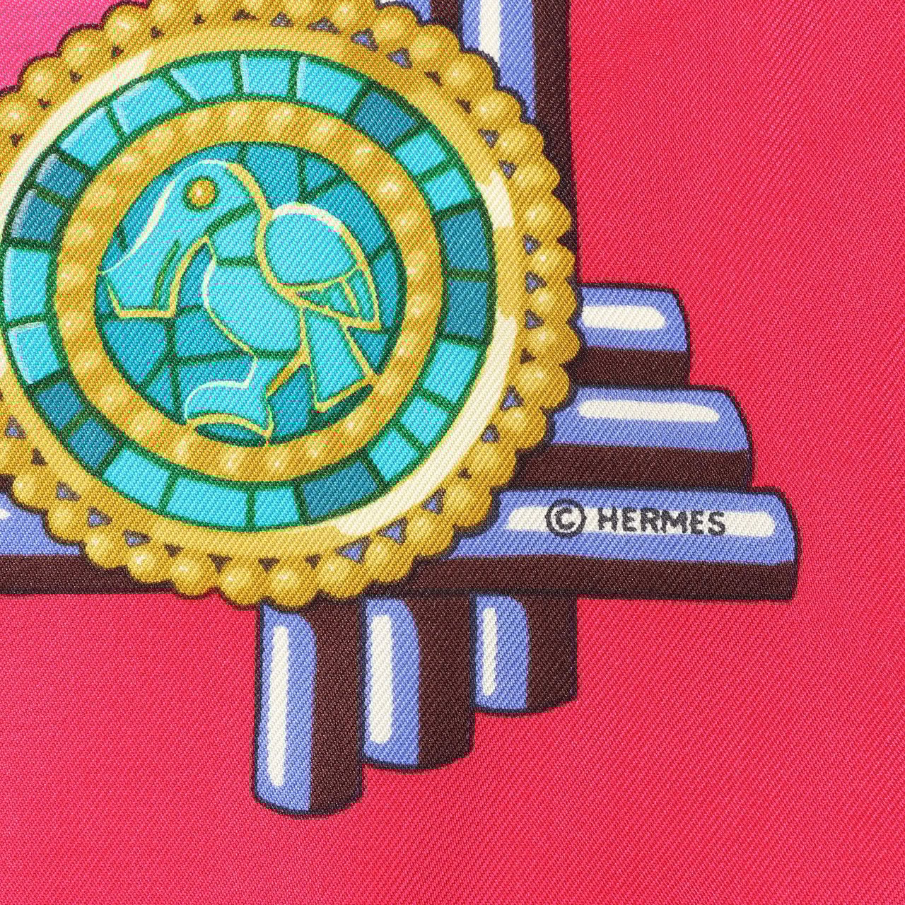 Hermès Hermès Carré 90 "HUACA PIRU" Silk handkerchief in Pink Roze