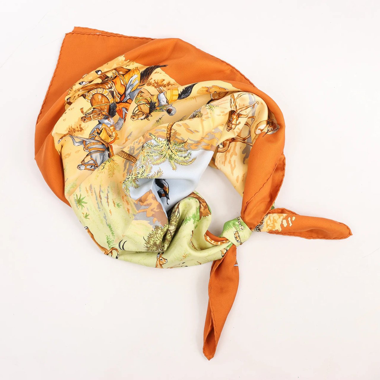 Hermès Hermès Carré 90 "AFRICA" Silk handkerchief in Brown Bruin