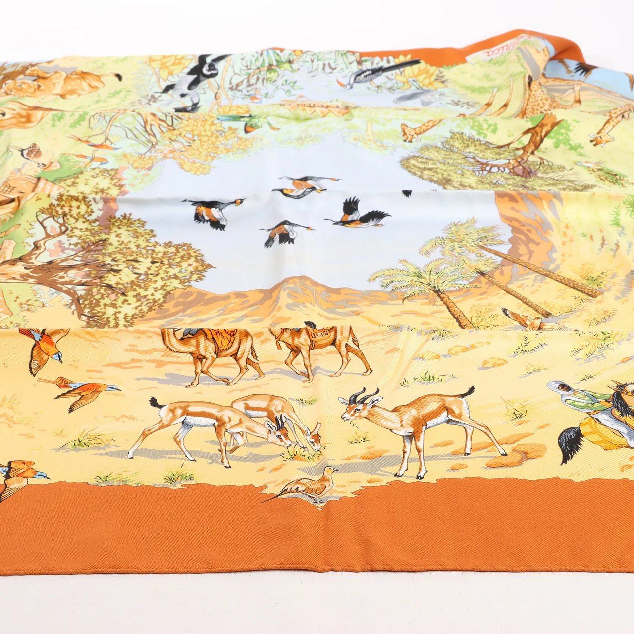 Hermès Hermès Carré 90 "AFRICA" Silk handkerchief in Brown Bruin