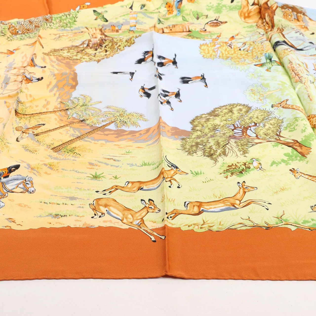 Hermès Hermès Carré 90 "AFRICA" Silk handkerchief in Brown Bruin