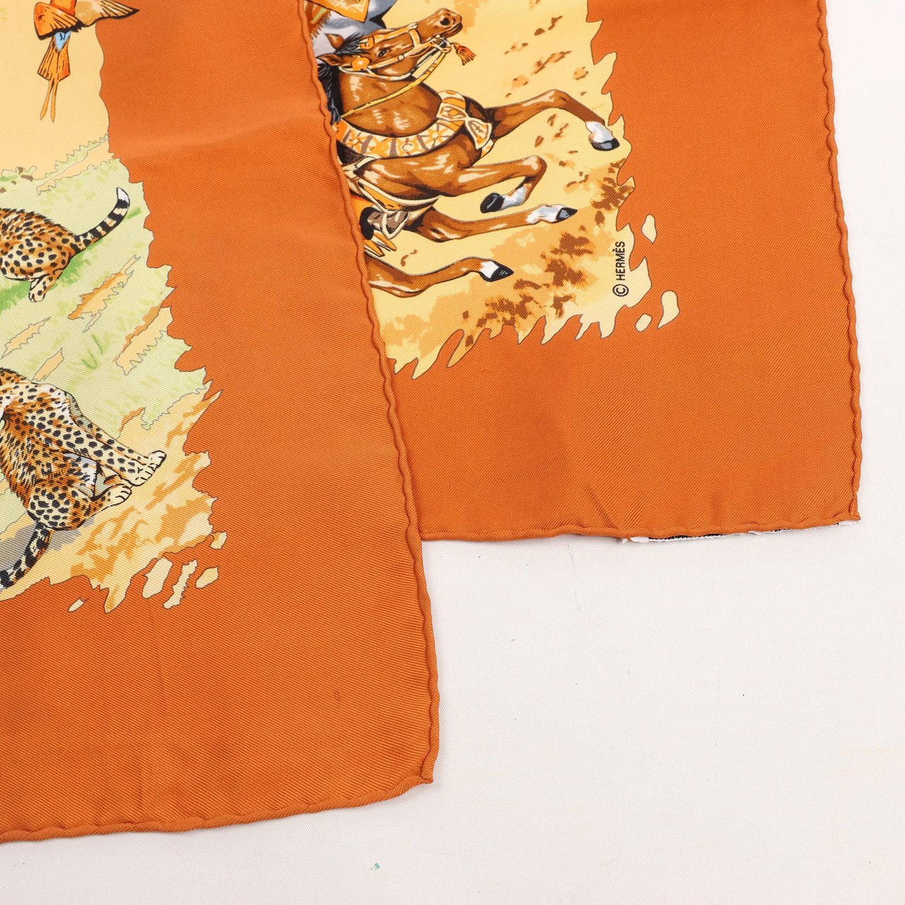 Hermès Hermès Carré 90 "AFRICA" Silk handkerchief in Brown Bruin