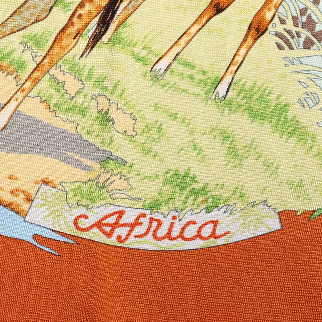 Hermès Hermès Carré 90 "AFRICA" Silk handkerchief in Brown Bruin